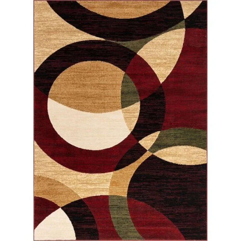 New 5x7 Washable Boho Floral Area Rug, Vintage Non-Slip Carpet for Home & Office